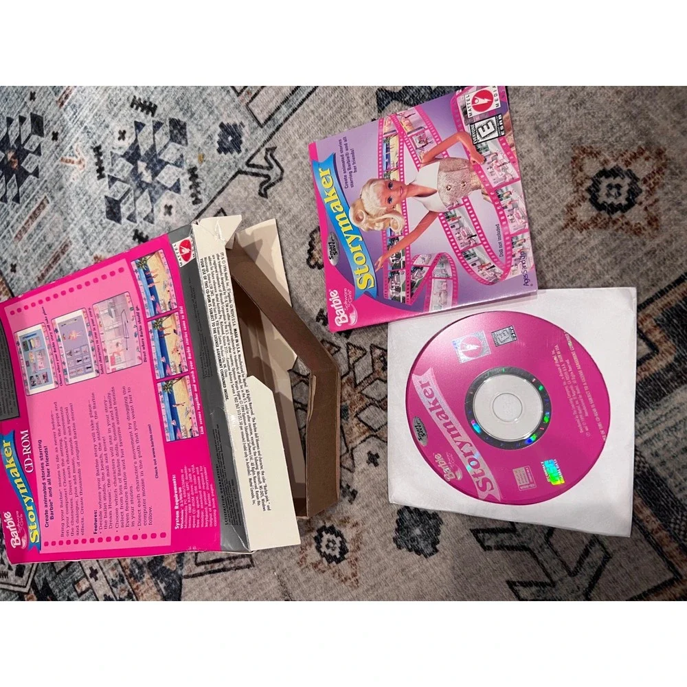 BARBIE Storymaker CD-ROM Windows PC Computer Game‎ Mattel Media 90s Open Box